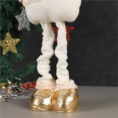 Новогоднее украшение Дед Мороз на телескопических ножках 40/70см +бантик/ RE2022 /уп 36/
