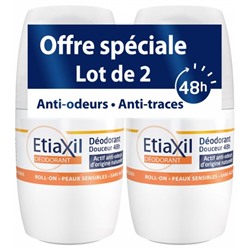 Etiaxil D?odorant Douceur 48H Roll-On Lot de 2 x 50 ml