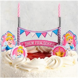 Свеча в торт Дисней «С Днем Рождения» 2 свечи + топперы