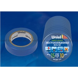 UIT-135P 10/15/10 BLU Изоляционная лента Uniel 10 м, 15 мм, 0,135 мм, 10шт, цвет Синий