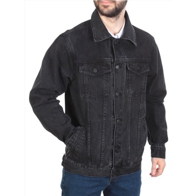 5922 BLACK Куртка джинсовая мужская VH JEANS (80% хлопок, 15% полиамид, 5% спандекс)