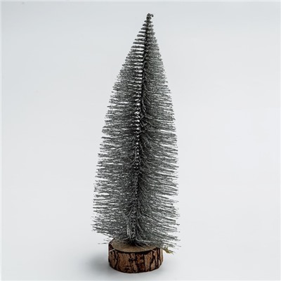 Новогодний декор «Ёлка в серебристом цвете с блёстками» 8 × 8 × 30 см