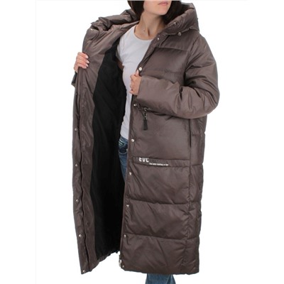 H-2210 BROWN Пальто зимнее женское (200 гр .холлофайбер)