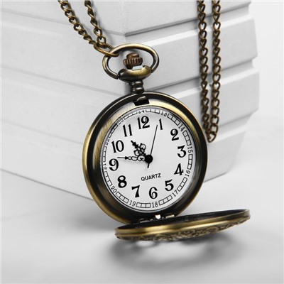 Часы карманные "Шестеренки", кварцевые, d циферблата-4 см, 5.5 х 4.5 см