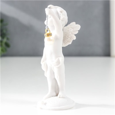 Сувенир полистоун "Белоснежный ангел с жемчужиной" МИКС 10,5х4,2х4,5 см