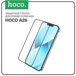 Защитное стекло Hoco A26, для iPhone 13 Pro Max,с защитной сеткой для микрофона,черная рамка