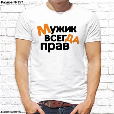 Мужская футболка "Мужик всегда прав", №157