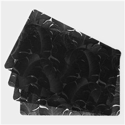 Набор салфеток сервировочных «Мираж», 4 шт, 30×45 см, цвет чёрный