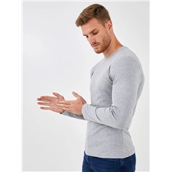 Базовая мужская футболка с круглым вырезом и длинным рукавом