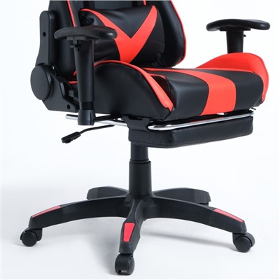 Кресло игровое SL™ CYBERSPACE YS-919 черно-красное, с подставкой для ног