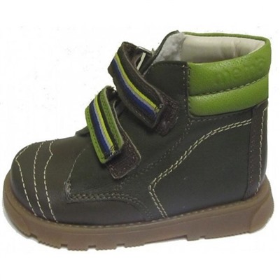 КАРАТ,кожа, утепленные ботинки (обувь ортопед.малосложная), Р22 Цзеленый