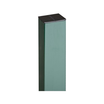 Столб, 60 × 40 × 1.2 мм, h = 2 м, под бетон, с заглушкой, зелёный
