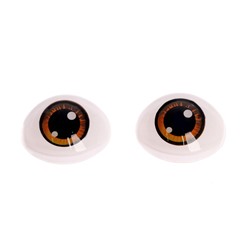 Глаза, набор 10 шт., размер 1 шт: 11,6×15,5 мм, цвет коричневый