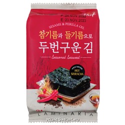 Сушеная морская капуста со вкусом острого соуса шрирача Nori Land Manjun, Корея, 4 г Акция