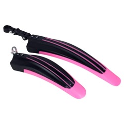Крылья двухцветные, комплект для велосипеда Пластик. Цвет: Черный/Розовый / BMK-10P / уп 1