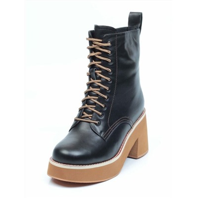 04-DMD-M7079 BLACK Ботинки зимние женские (натуральная кожа, натуральный мех)