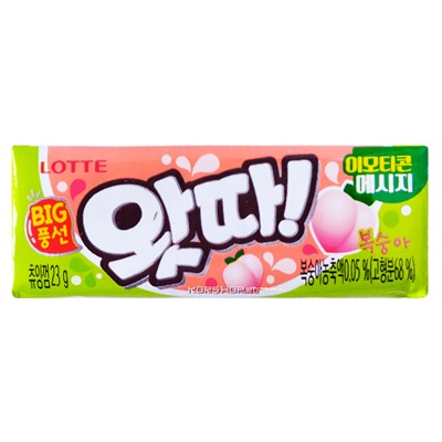 Жевательная резинка со вкусом персика Whatta Big Bubble Gum Lotte, Корея, 23 г