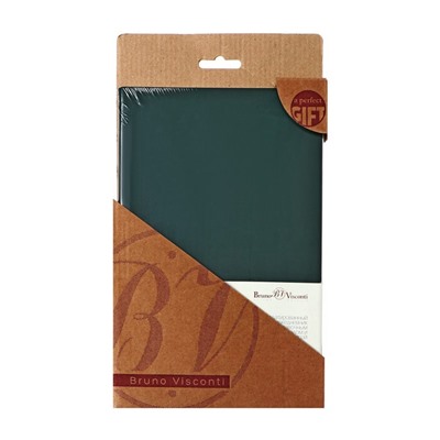 Ежедневник недатированный А5, 136 листов MEGAPOLIS FLEX, обложка искусственная кожа Soft Touch, бежевый блок 70 г/м2, тёмно-зелёный