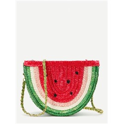 Модная соломенная сумка в форме арбуза