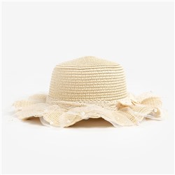 Шляпа для девочки MINAKU,  р-р 54 см, цв. бежевый