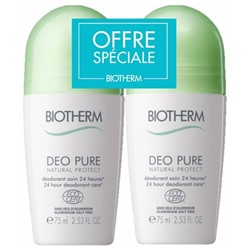 Biotherm D?o Pure Natural Protect D?odorant Soin 24H Roll-On Lot de 2 x 75 ml