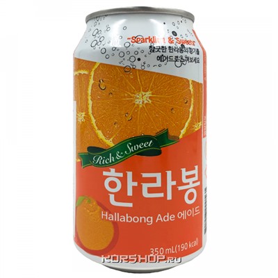 Газированный б/а напиток Халлабонг Hallabong Ade, Корея, 350 мл Акция