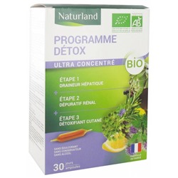 Naturland Programme D?tox 3en1 Bio 30 Ampoules de 10 ml