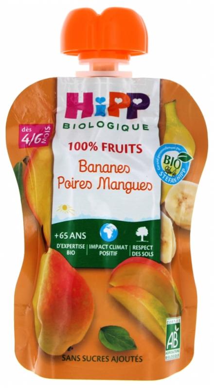 HIPP Gourde 100% Fruits - Dès 6 Mois - 90g