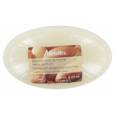 Melvita Savon Extra-Riche Huile d Argan et de Coco Sans Parfum Bio 150 g