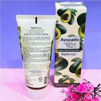 Пенка для умывания FarmStay Avocado Premium Pore Deep Cleansing Foam 180ml (51)