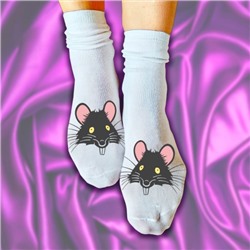 Носки женские с рисунком "Крыса"