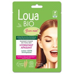 Loua Bio Masque Visage en Tissu Hydratant Apaisant Bio 15 ml