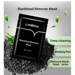 Черная маска-пленка для чистки пор от черных точек LANBENA Blackhead с бамбуковым углем, 5гр 1шт