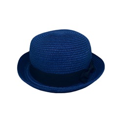 300862 Шляпка с атласной лентой т.синий
