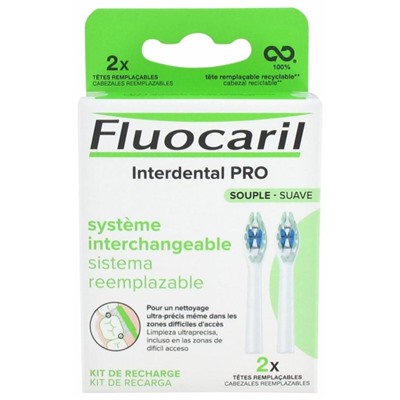 Fluocaril Interdental Pro Syst?me Interchangeable Souple 2 T?tes Rempla?ables