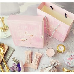Набор подарочная коробка + сумка «Фламинго»