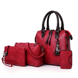 Набор сумок из 4 предметов арт А25, цвет: красный