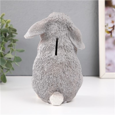 Копилка  "Кролик №4 Серый" высота 17,5 см, ширина 11,5 см, длина 11,5 см.