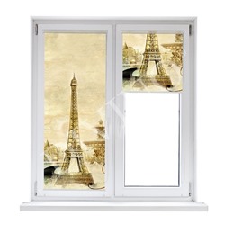 Рулонная штора лен "Париж винтаж"  (d-200021-gr)