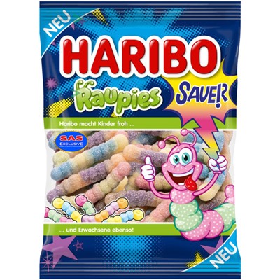 Жевательные конфеты Haribo (цветные гусеницы) 160 г