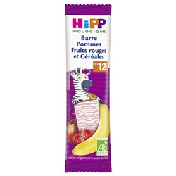 HiPP Barre Pommes Fruits Rouges et C?r?ales d?s 12 Mois Bio 25 g