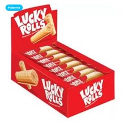 «Lucky Rolls», вафельные рулетики со вкусом сгущённого молока, 16 г (упаковка 16 шт.)