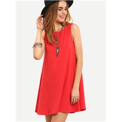 Красное модное платье