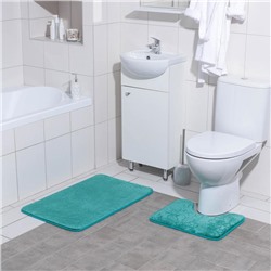 Набор ковриков для ванной и туалета Доляна «Поле», 2 шт, 39×50, 50×80 см, цвет зелёный