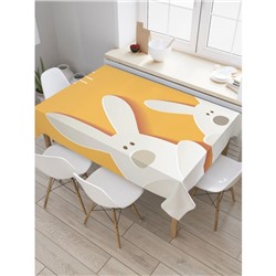 Скатерть на стол с рисунком «Пасхальные зайцы наив», размер 120x145 см