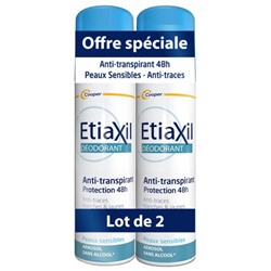 Etiaxil D?odorant Anti-Transpirant Protection 48H A?rosol Lot de 2 x 150 ml