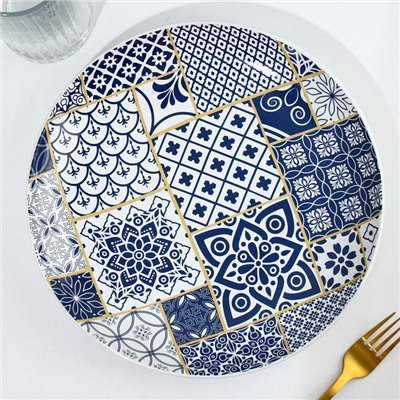 Тарелка керамическая «Марокко», 25.5 см, цвет белый