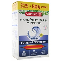 Superdiet Magn?sium Marin + Vitamine B6 20 Ampoules + 10 Ampoules Offertes