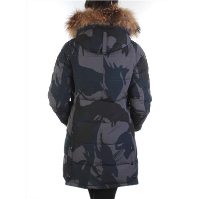 AH3802 MILITARY Пальто женское зимнее (био-пух, натуральный мех лисицы)