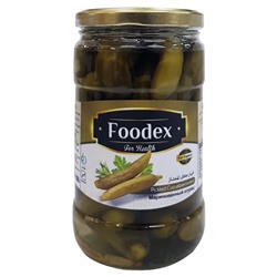 Корнишоны маринованные с чесноком и острым перцем чили, "Foodex", Pickled Cucumber 670гр
